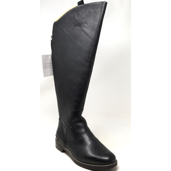 Franco Sarto Meyer Women's Sz 7 Black Wide-Calf Knee-High Leather Riding Boots - Picture 1 of 7